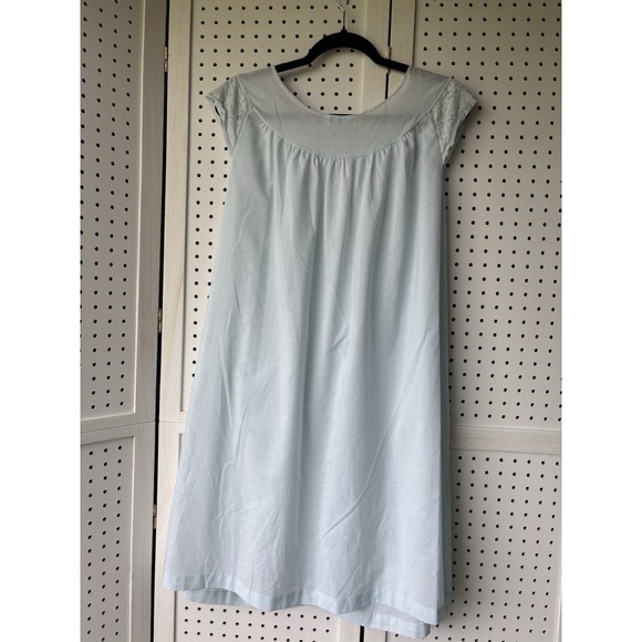 Vintage Sears Perma Prest Night Gown Dress Lace Trim Light Green Size 36-38 - Picture 7 of 8